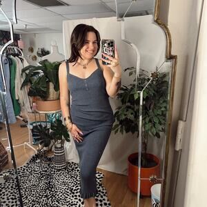 nwt Daily Practice by Anthropologie Slim Midi Dress Blue